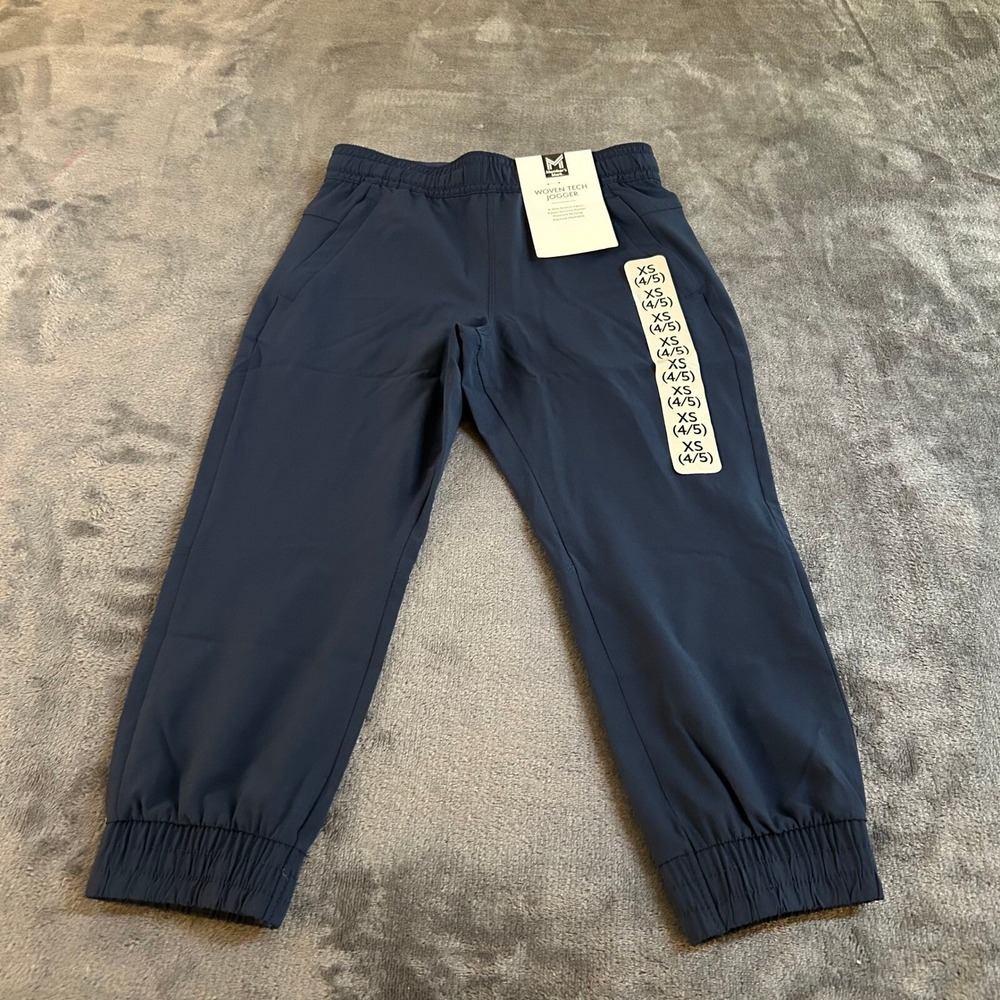 Member's Mark Woven Tech Jogger Pants Zipper Pocket Blue Youth XS‎ (4/5) NWT